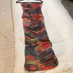 Vibrant Strapless Maxi Dress